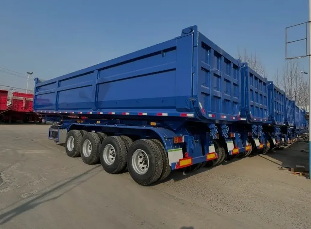 Mining heavy U-type dump semi-trailer set off for Cameroon, Africa