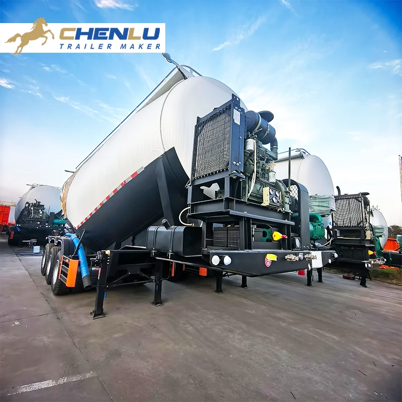 Semirremolque cisterna para transporte de polvo