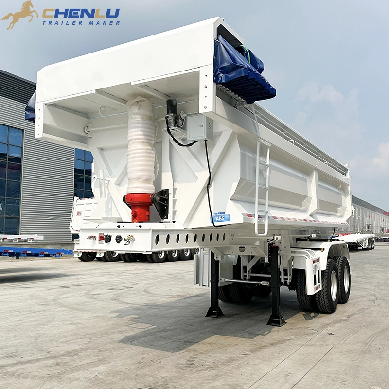Rear gate and cargo body of the 2 axle rear dump trailer